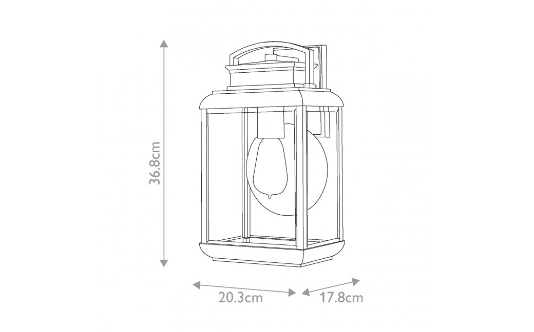 Elstead Lighting Średnia latarnia naścienna Byron - 1 źródło światła - Grafitowe IP44 QZ-BYRON-M-GR