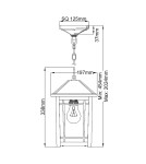 Outdoor pendant lamps - Elstead Lighting Cedar Point medium pendant lantern - 1 light source IP44 QZ-CEDAR-POINT8-M-BK - product 5