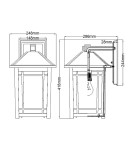 Outdoor wall lamps - Elstead Lighting Large Cedar Point wall lantern - 1 light source IP44 QZ-CEDAR-POINT-L-BK - product 5