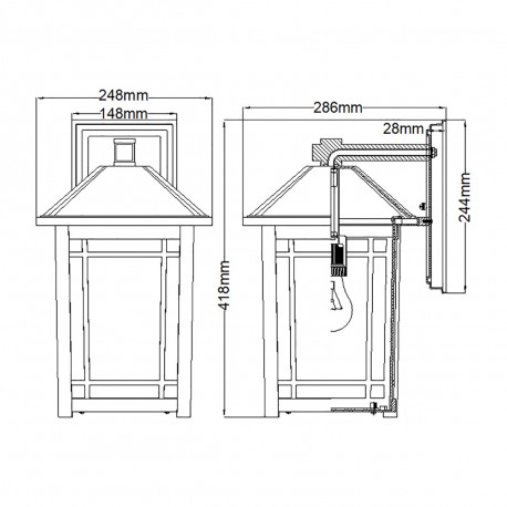 Elstead Lighting Duża latarnia naścienna Cedar Point - 1 źródło światła IP44 QZ-CEDAR-POINT-L-BK
