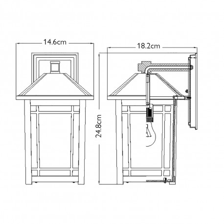 Elstead Lighting Mała latarnia naścienna Cedar Point - 1 źródło światła IP44 QZ-CEDAR-POINT-S-BK