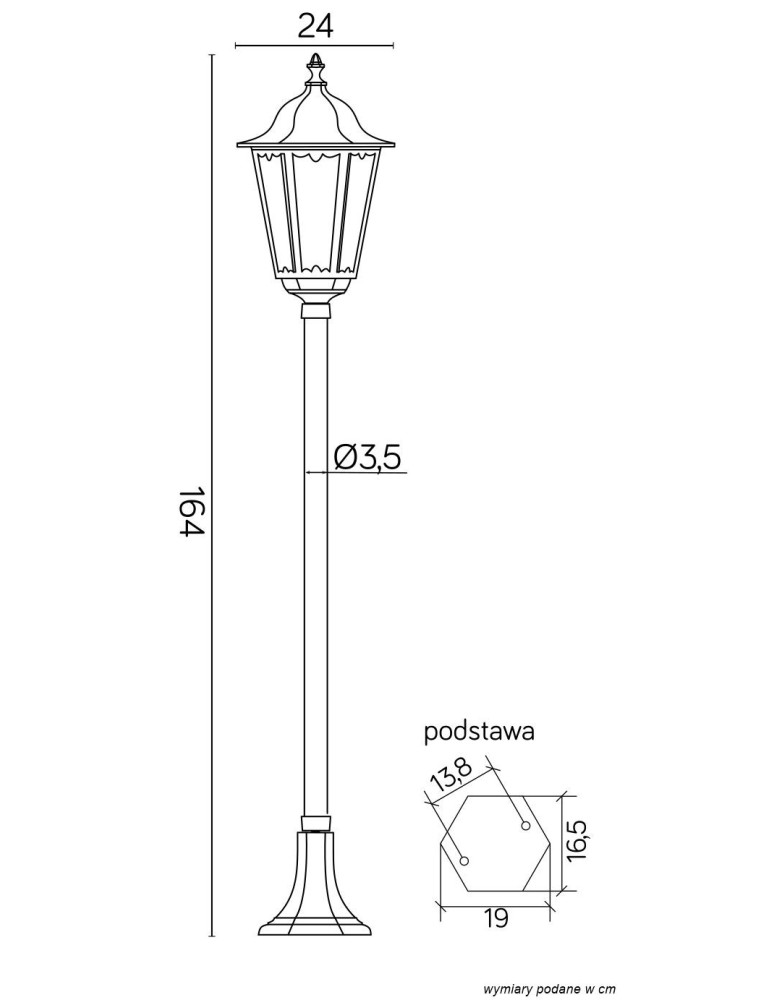 Standing garden lamps - SU-MA Retro Classic K 5002/1 (168 cm) Standing. - product kolory-swiatla.pl 7