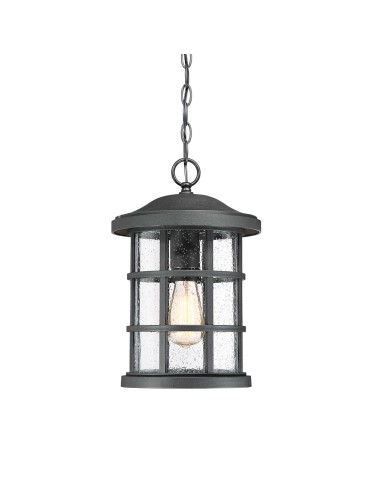 Elstead Lighting Crusade medium pendant lantern - 1 light source IP44 QZ-CRUSADE8-BLK
