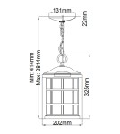 Outdoor pendant lamps - Elstead Lighting Crusade medium pendant lantern - 1 light source IP44 QZ-CRUSADE8-BLK - product 5