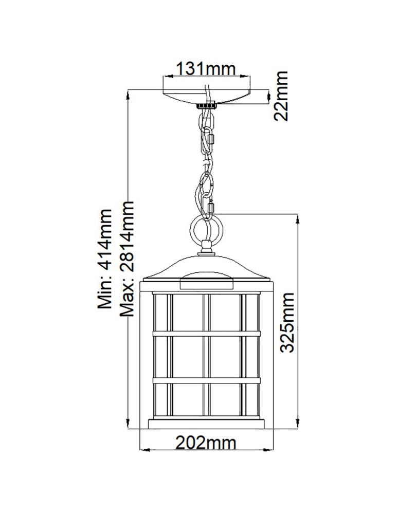 Outdoor pendant lamps - Elstead Lighting Crusade medium pendant lantern - 1 light source IP44 QZ-CRUSADE8-BLK - product kolory-swiatla.pl 5