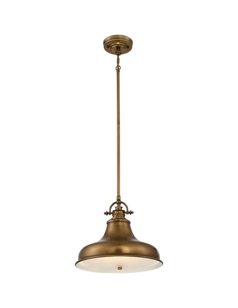 Elstead Lighting Średnia lampa wisząca Emery - 1 źródło światła - Postarzany mosiądz QZ-EMERY-P-M-WS