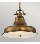 Elstead Lighting Średnia lampa wisząca Emery - 1 źródło światła - Postarzany mosiądz QZ-EMERY-P-M-WS