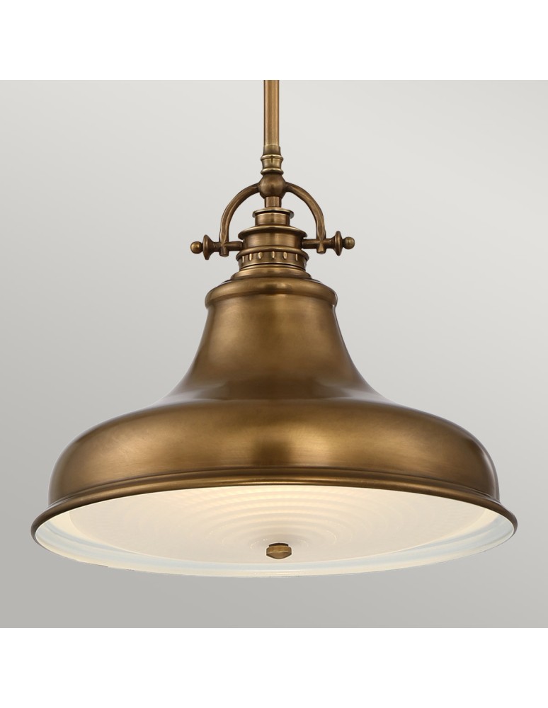 Elstead Lighting Średnia lampa wisząca Emery - 1 źródło światła - Postarzany mosiądz QZ-EMERY-P-M-WS