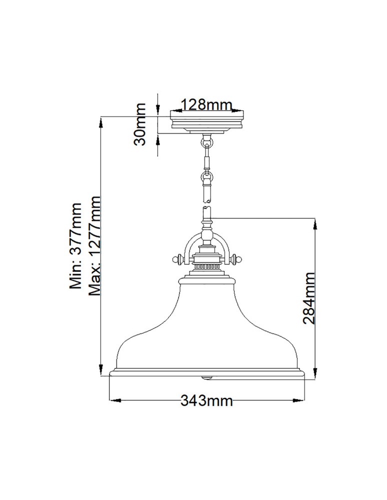 Elstead Lighting Średnia lampa wisząca Emery - 1 źródło światła - Postarzany mosiądz QZ-EMERY-P-M-WS