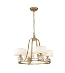 Elstead Lighting Żyrandol Gotham - 4 źródła światła - Szczotkowany mosiądz QZ-GOTHAM4-BB Elstead Lighting Żyrandol Gotham - 4 źródła światła - Szczotkowany mosiądz QZ-GOTHAM4-BB