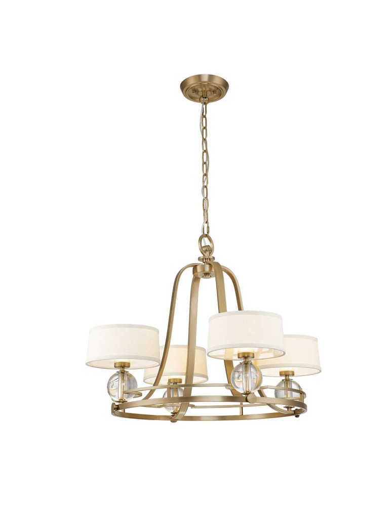 Elstead Lighting Żyrandol Gotham - 4 źródła światła - Szczotkowany mosiądz QZ-GOTHAM4-BB Elstead Lighting Żyrandol Gotham - 4 źródła światła - Szczotkowany mosiądz QZ-GOTHAM4-BB