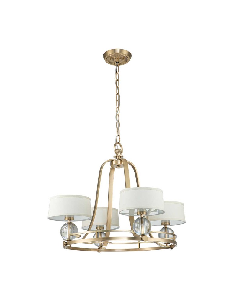 Classic chandeliers - Elstead Lighting Gotham chandelier - 4 light sources - Brushed brass QZ-GOTHAM4-BB - product kolory-swiatla.pl 2