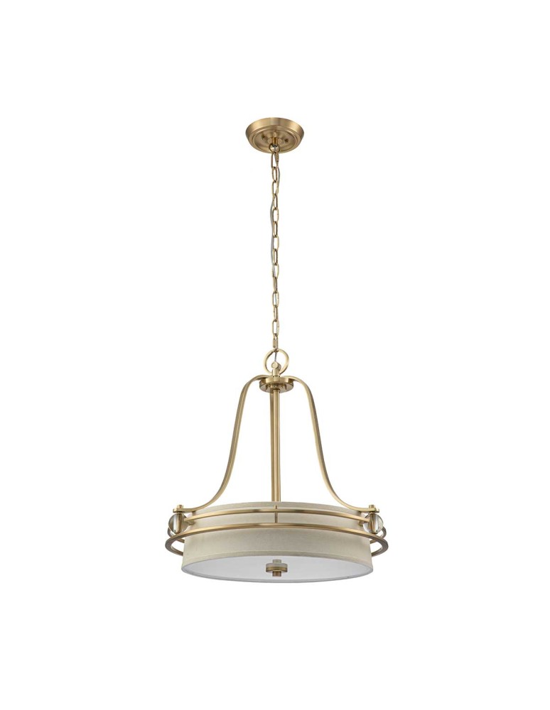 Elstead Lighting Lampa wisząca Gotham - 4 źródła światła - Szczotkowany mosiądz QZ-GOTHAM-P-BB