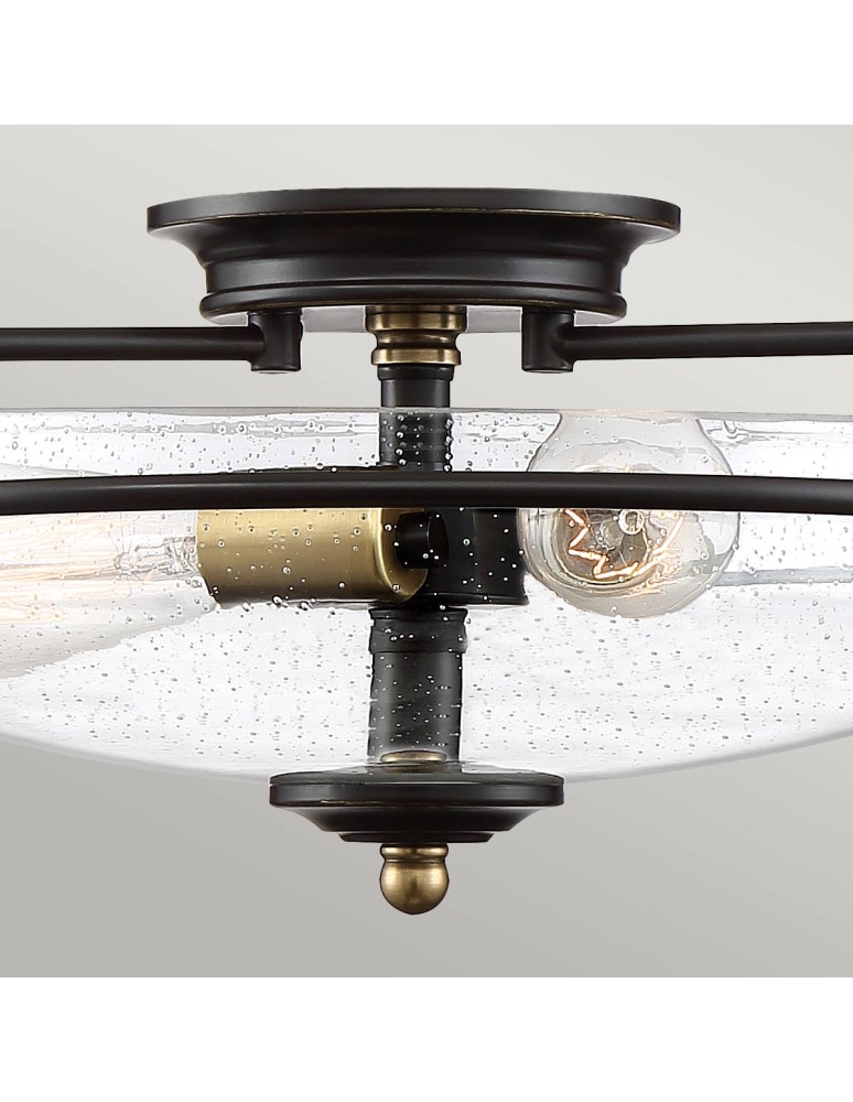 Elstead Lighting Plafon Griffin - 3 źródła światła - Brąz palladiański / Postarzany mosiądz QZ-GRIFFIN-F-C-PNAB