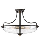 Classic ceiling lamps - Elstead Lighting Griffin semi-plophone - 3 light sources - Palladian bronze / Aged brass QZ-GRIFFIN-SFM-C-PNAB - product 1