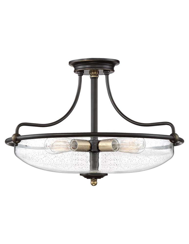 Elstead Lighting Półplafon Griffin - 3 źródła światła - Brąz palladiański / Postarzany mosiądz QZ-GRIFFIN-SFM-C-PNAB