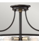 Elstead Lighting Półplafon Griffin - 3 źródła światła - Brąz palladiański / Postarzany mosiądz QZ-GRIFFIN-SFM-C-PNAB