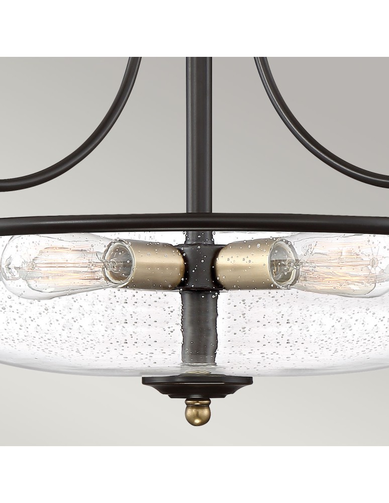 Elstead Lighting Półplafon Griffin - 3 źródła światła - Brąz palladiański / Postarzany mosiądz QZ-GRIFFIN-SFM-C-PNAB