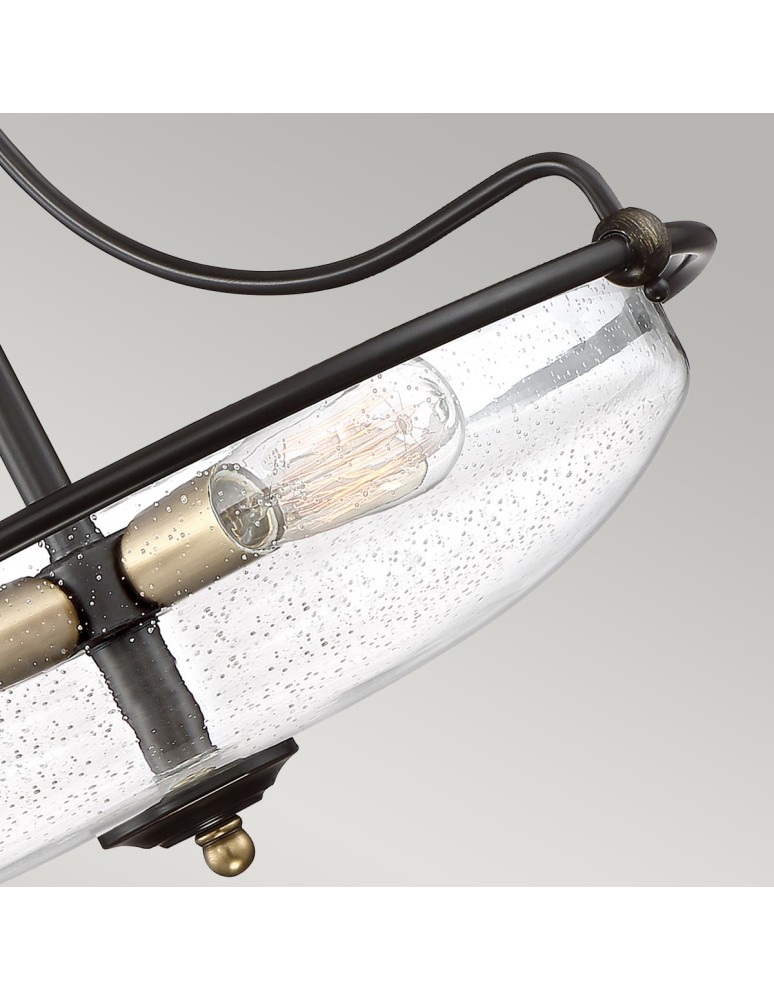 Elstead Lighting Półplafon Griffin - 3 źródła światła - Brąz palladiański / Postarzany mosiądz QZ-GRIFFIN-SFM-C-PNAB