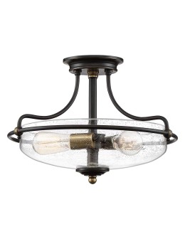 Elstead Lighting Półplafon Griffin - 3 źródła światła - Brąz palladiański / Postarzany mosiądz QZ-GRIFFIN-SFS-C-PNAB