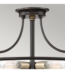 Elstead Lighting Półplafon Griffin - 3 źródła światła - Brąz palladiański / Postarzany mosiądz QZ-GRIFFIN-SFS-C-PNAB