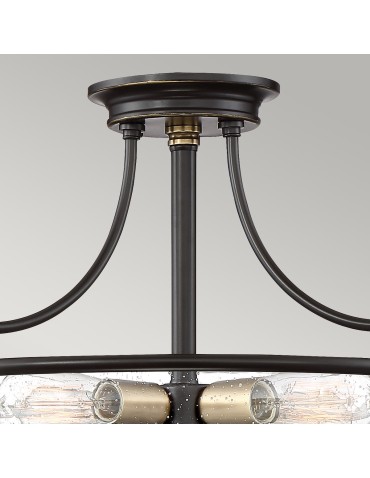 Elstead Lighting Półplafon Griffin - 3 źródła światła - Brąz palladiański / Postarzany mosiądz QZ-GRIFFIN-SFS-C-PNAB - produkt 2