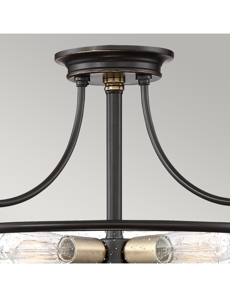 Elstead Lighting Półplafon Griffin - 3 źródła światła - Brąz palladiański / Postarzany mosiądz QZ-GRIFFIN-SFS-C-PNAB