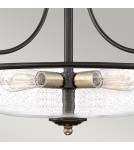 Elstead Lighting Półplafon Griffin - 3 źródła światła - Brąz palladiański / Postarzany mosiądz QZ-GRIFFIN-SFS-C-PNAB