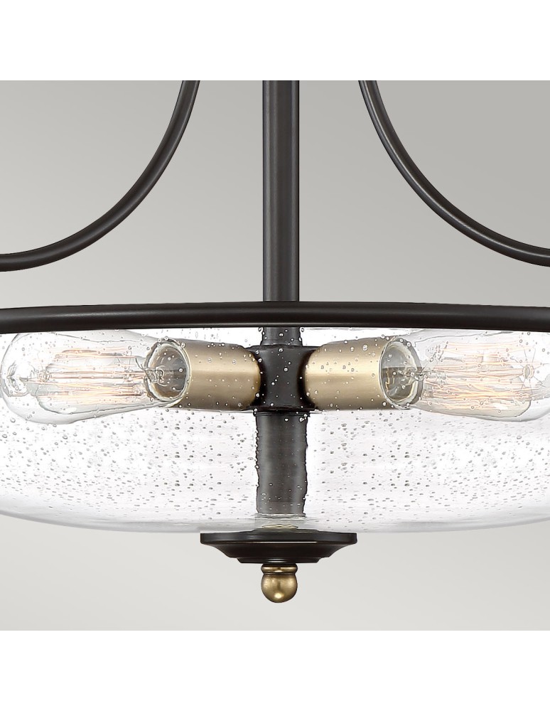 Elstead Lighting Półplafon Griffin - 3 źródła światła - Brąz palladiański / Postarzany mosiądz QZ-GRIFFIN-SFS-C-PNAB