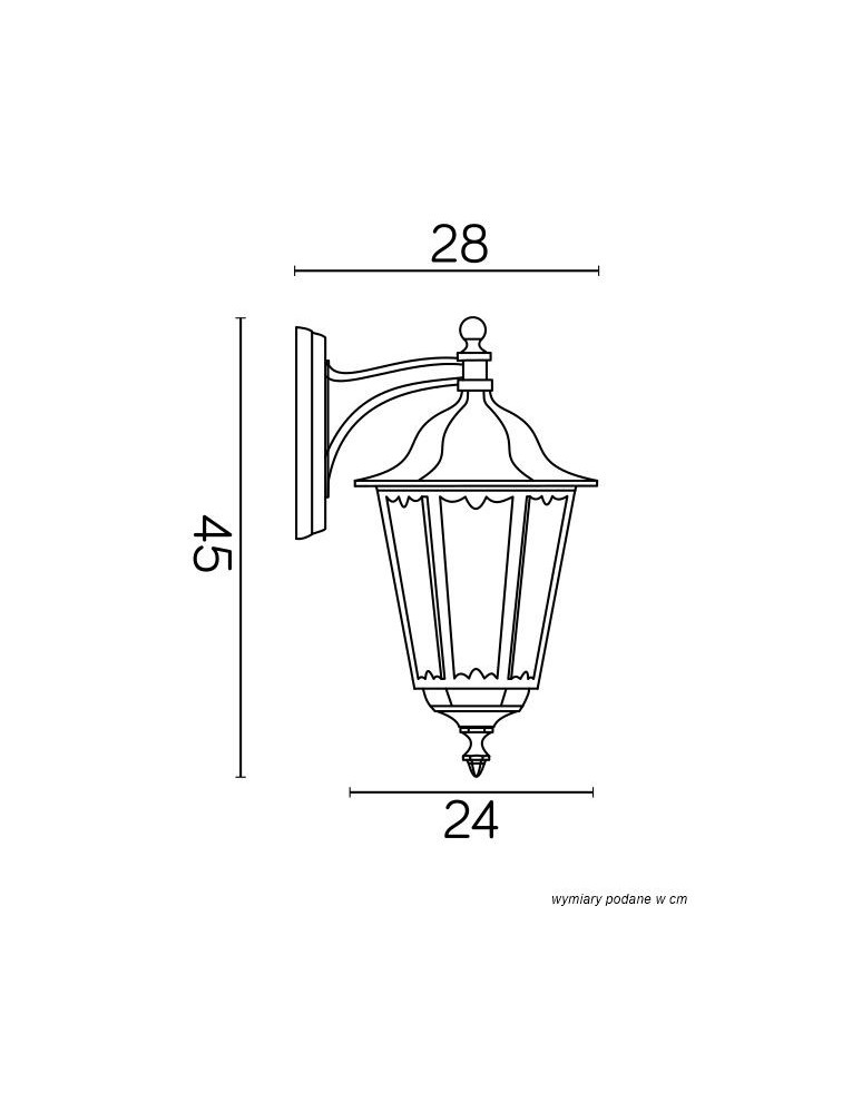 Outdoor wall lamps - SU-MA Retro Classic K 3012/1/D d Wall lamp. - product kolory-swiatla.pl 4