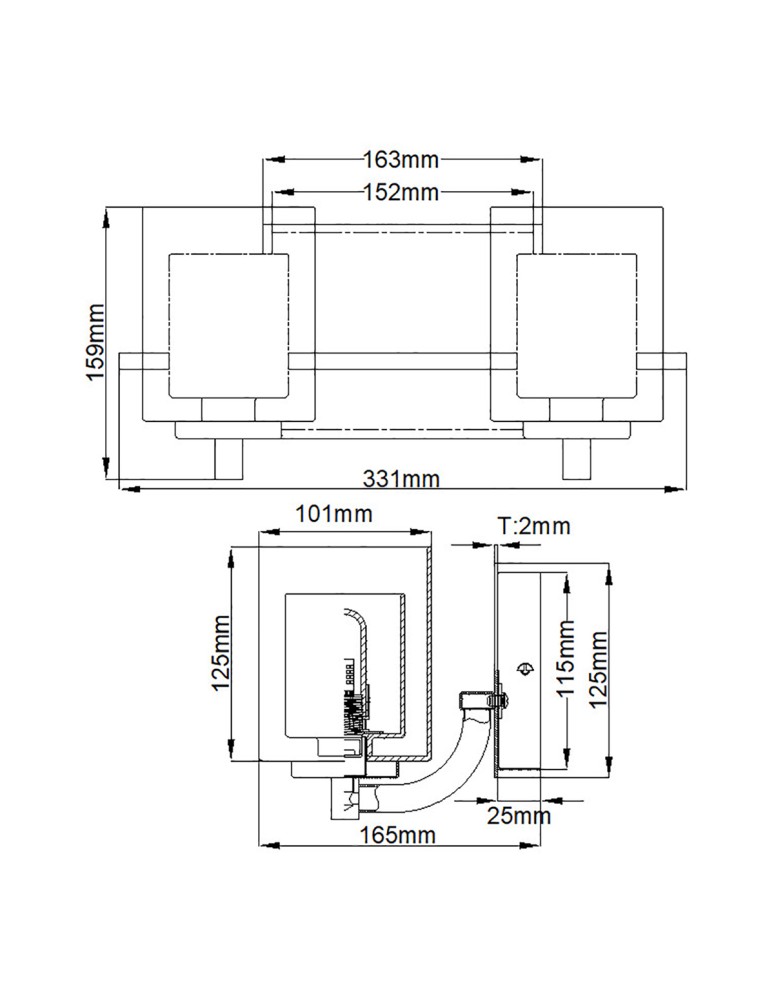 Elstead Lighting Kinkiet Kolt - 2 źródła światła IP44 QZ-KOLT2-PC-BATH