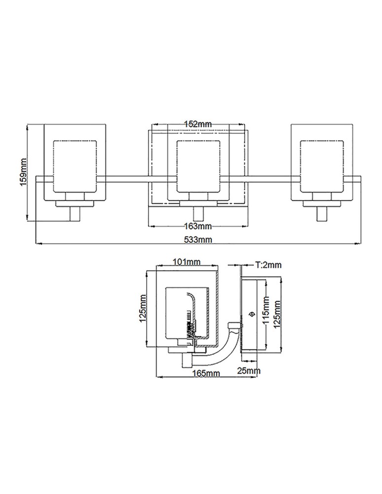 Bathroom wall lamps - Elstead Lighting Kolt wall lamp - 3 light sources IP44 QZ-KOLT3-PC-BATH - product kolory-swiatla.pl 5