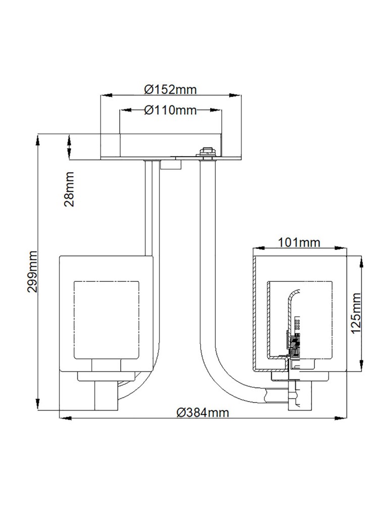Pendant lamps - Elstead Lighting Kolt semi-plaf - 3 light sources IP44 QZ-KOLT-SF-PC-BATH - product kolory-swiatla.pl 5