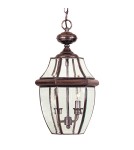 Outdoor pendant lamps - Elstead Lighting Large Newbury pendant lantern - 2 light sources - Lacquered aged copper IP23 QZ-NEWBURY8-L-AC - product 1