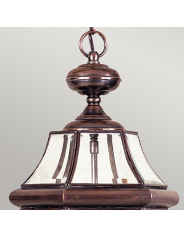Elstead Lighting Large Newbury pendant lantern - 2 light sources - Lacquered aged copper IP23 QZ-NEWBURY8-L-AC - product 2