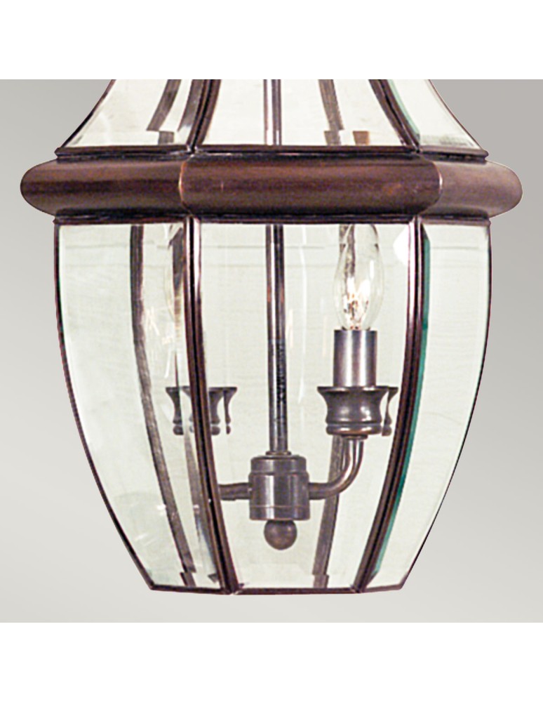 Outdoor pendant lamps - Elstead Lighting Large Newbury pendant lantern - 2 light sources - Lacquered aged copper IP23 QZ-NEWBURY8-L-AC - product kolory-swiatla.pl 3