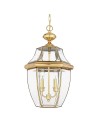 Elstead Lighting Large Newbury pendant lantern - 2 light sources - Lacquered polished brass IP23 QZ-NEWBURY8-L-PB