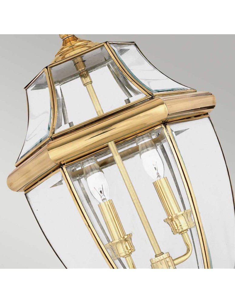 Outdoor pendant lamps - Elstead Lighting Large Newbury pendant lantern - 2 light sources - Lacquered polished brass IP23 QZ-NEWBURY8-L-PB - product kolory-swiatla.pl 3