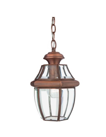 Elstead Lighting Newbury medium pendant lantern - 1 light source - Lacquered aged copper IP23 QZ-NEWBURY8-M-A