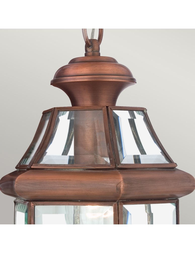 Outdoor pendant lamps - Elstead Lighting Newbury medium pendant lantern - 1 light source - Lacquered aged copper IP23 QZ-NEWBURY8-M-A - product kolory-swiatla.pl 3