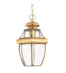 Outdoor pendant lamps - Elstead Lighting Newbury medium pendant lantern - 1 light source - Lacquered polished brass IP23 QZ-NEWBURY8-M - product 1