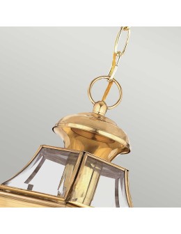 Elstead Lighting Newbury medium pendant lantern - 1 light source - Lacquered polished brass IP23 QZ-NEWBURY8-M - product 2