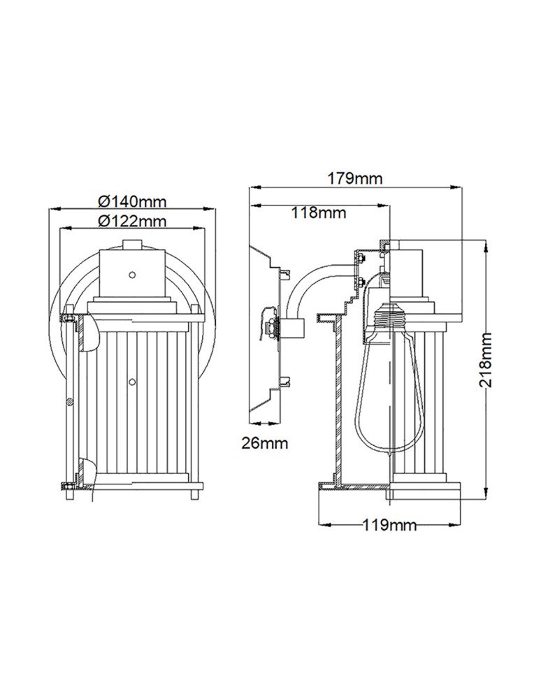 Bathroom wall lamps - Elstead Lighting Wall lamp Riggs - 1 light source IP44 QZ-RIGGS1-BATH-WS - product kolory-swiatla.pl 6