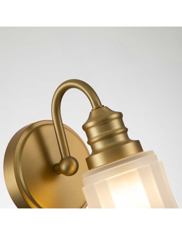 Bathroom wall lamps - Elstead Lighting Swell wall lamp - 1 light source - Brushed brass IP44 QZ-SWELL1-BB-BATH - product kolory-swiatla.pl 3