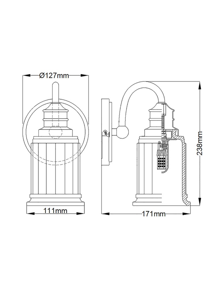 Bathroom wall lamps - Elstead Lighting Swell wall lamp - 1 light source - Brushed brass IP44 QZ-SWELL1-BB-BATH - product kolory-swiatla.pl 6