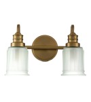 Bathroom wall lamps - Elstead Lighting Swell wall lamp - 2 light sources - Brushed brass IP44 QZ-SWELL2-BB-BATH - product 2