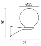 Outdoor wall lamps - SU-MA Balls/Elipses 60 K 3012/1/KD 250 Wall lamp. - product 4