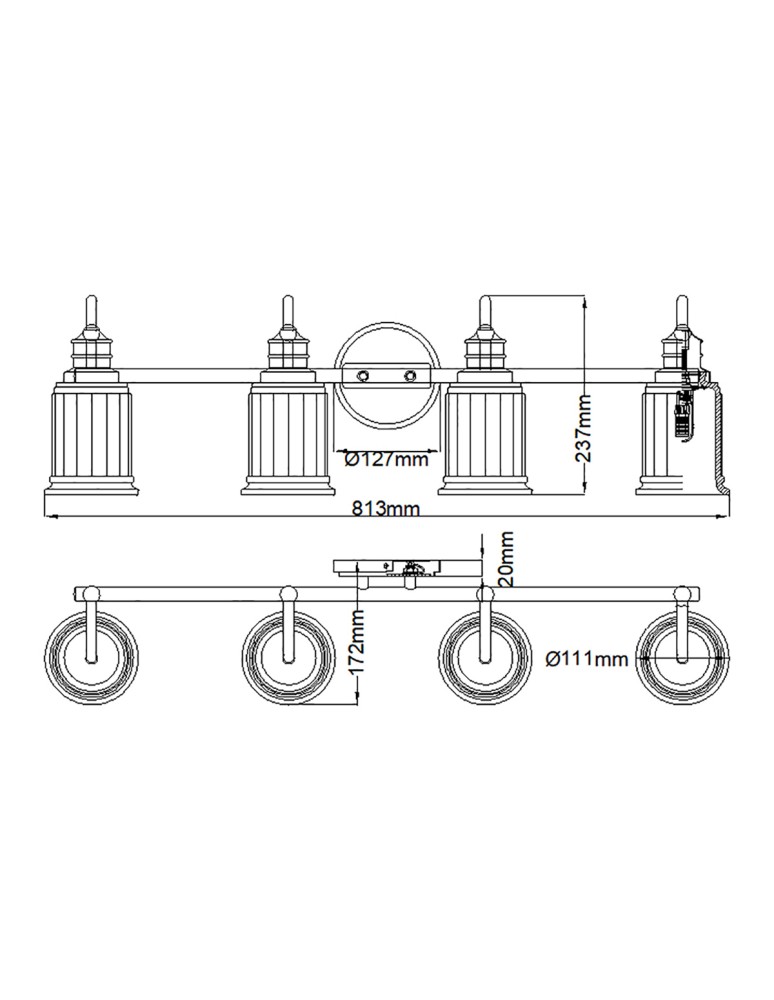 Bathroom wall lamps - Elstead Lighting Swell wall lamp - 4 light sources - Polished chrome IP44 QZ-SWELL4-PC-BATH - product kolory-swiatla.pl 5