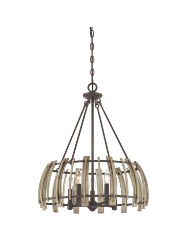 Elstead Lighting Lampa wisząca Wood Hollow - 5 źródeł światła QZ-WOOD-HOLLOW-5P