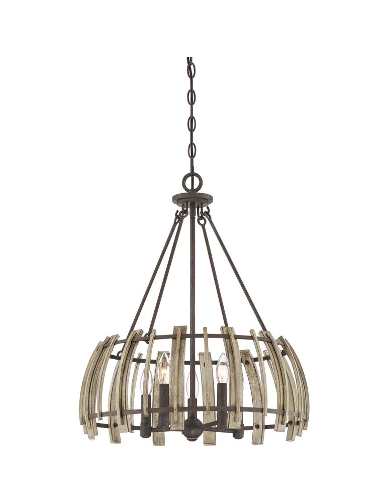 Pendant lamps - Elstead Lighting Wood Hollow pendant lamp - 5 light sources QZ-WOOD-HOLLOW-5P. - product kolory-swiatla.pl 1